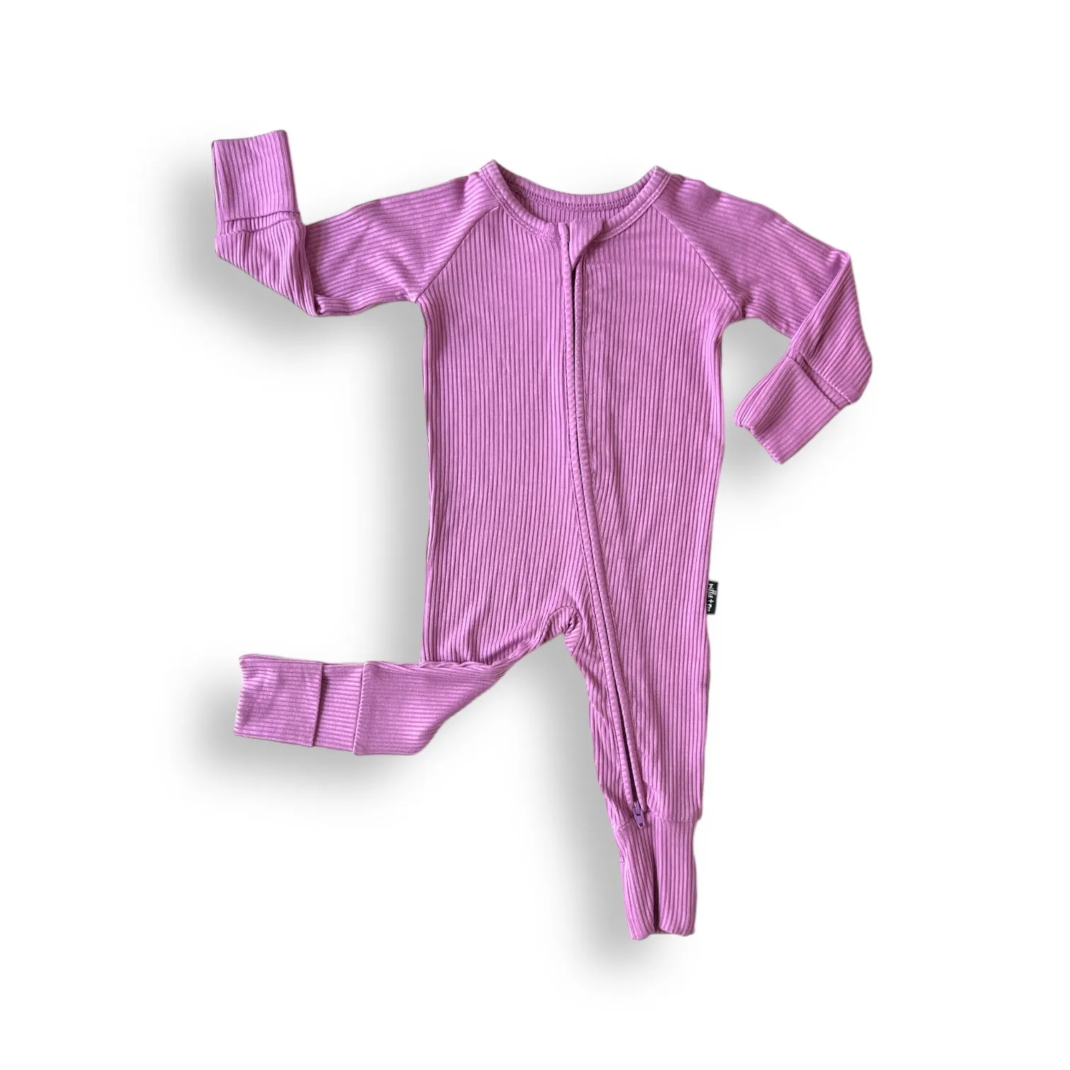 ZIP ROMPER - Lilac Ribbed